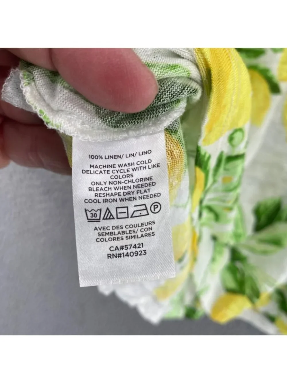 Loft Top Womens Medium Lemon Linen Tee Cap Sleeves Scoop Neck Casual Semi Sheer - Picture 6 of 9